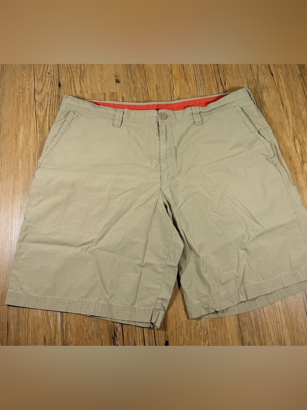 Columbia Men’s Shorts 40W 10L Khaki Tan Cotton Chino Hiking Outdoor AM4471